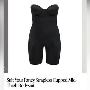 NWT Spanx Strapless Cupped mid thigh bodysuit